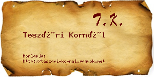 Teszári Kornél névjegykártya