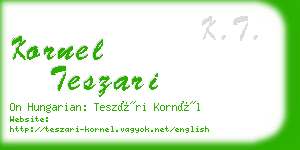 kornel teszari business card